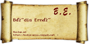 Bódis Ernő névjegykártya