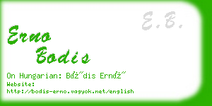 erno bodis business card
